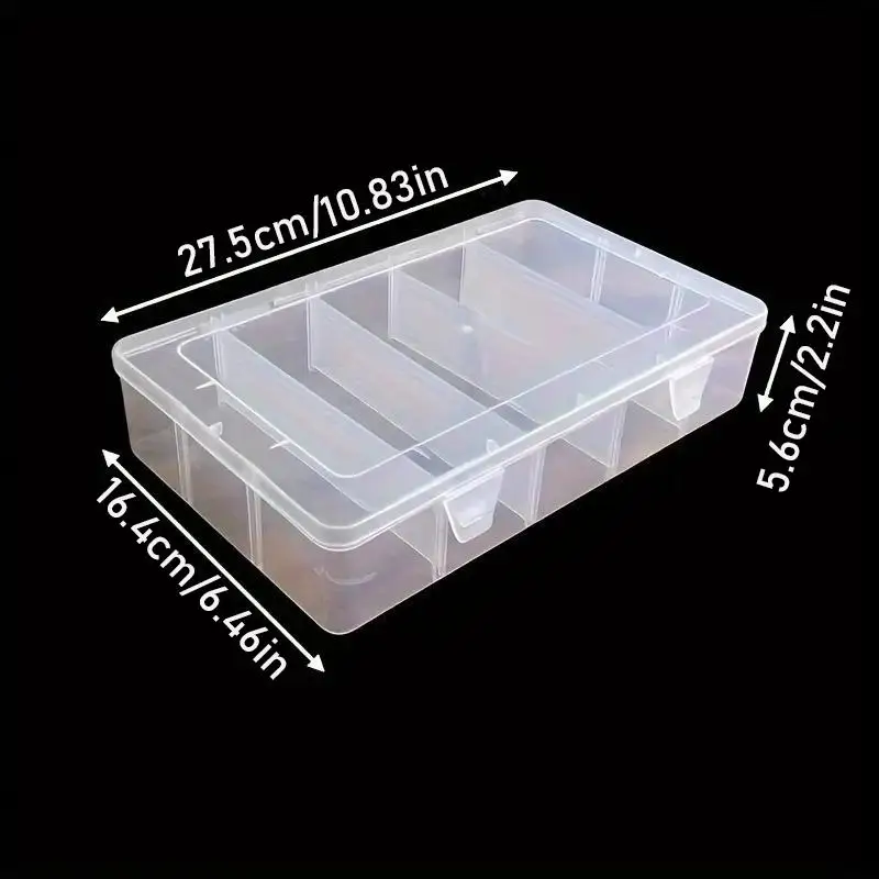 5-Grid Transparent Hardware Storage Box description 6