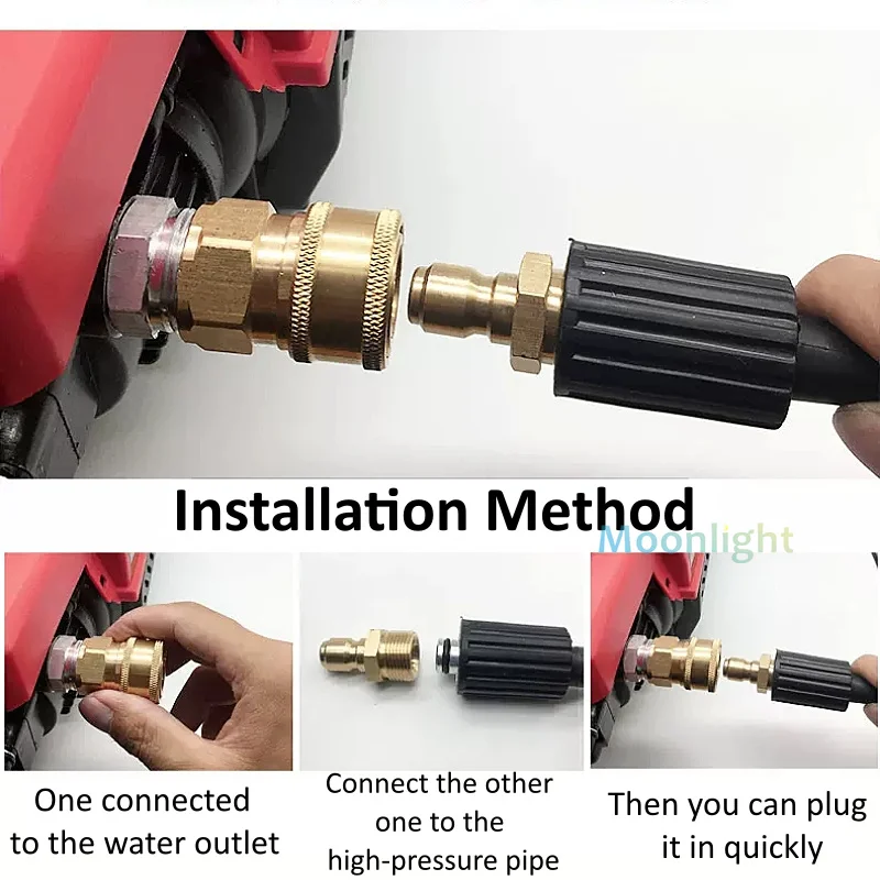 Adaptador de lavadora de alta presión, Conector de liberación rápida, conexión rápida, acoplador rápido, 1 piezas, M14, M18, M22