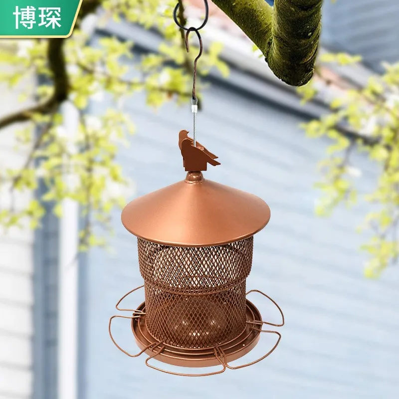 

Cross-border new garden wrought iron outdoor bird feeder double