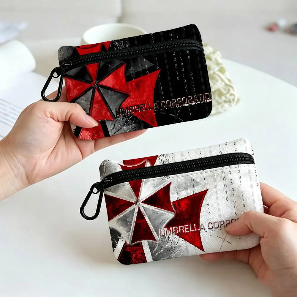 GAME E-Evils Cool R-Resident Lightweight Oxford Fabric Coin Purse Carabiner Hook Design Mini Card Key Organizer Bag