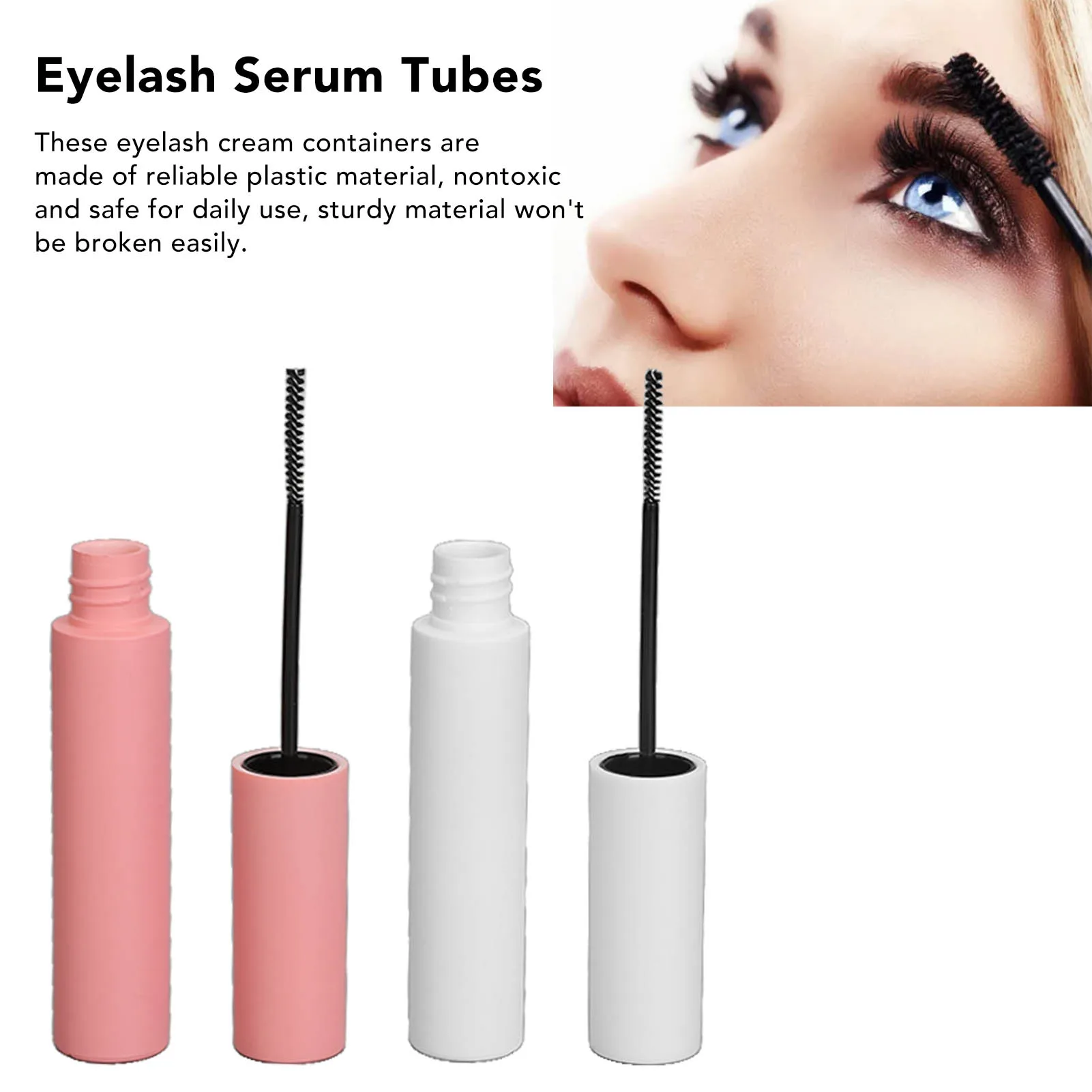 10Pcs Empty Mascara Tube 10ml Soft Brush Head Refillable Bottle Eyelash Cream Container With Wand For Family Travel