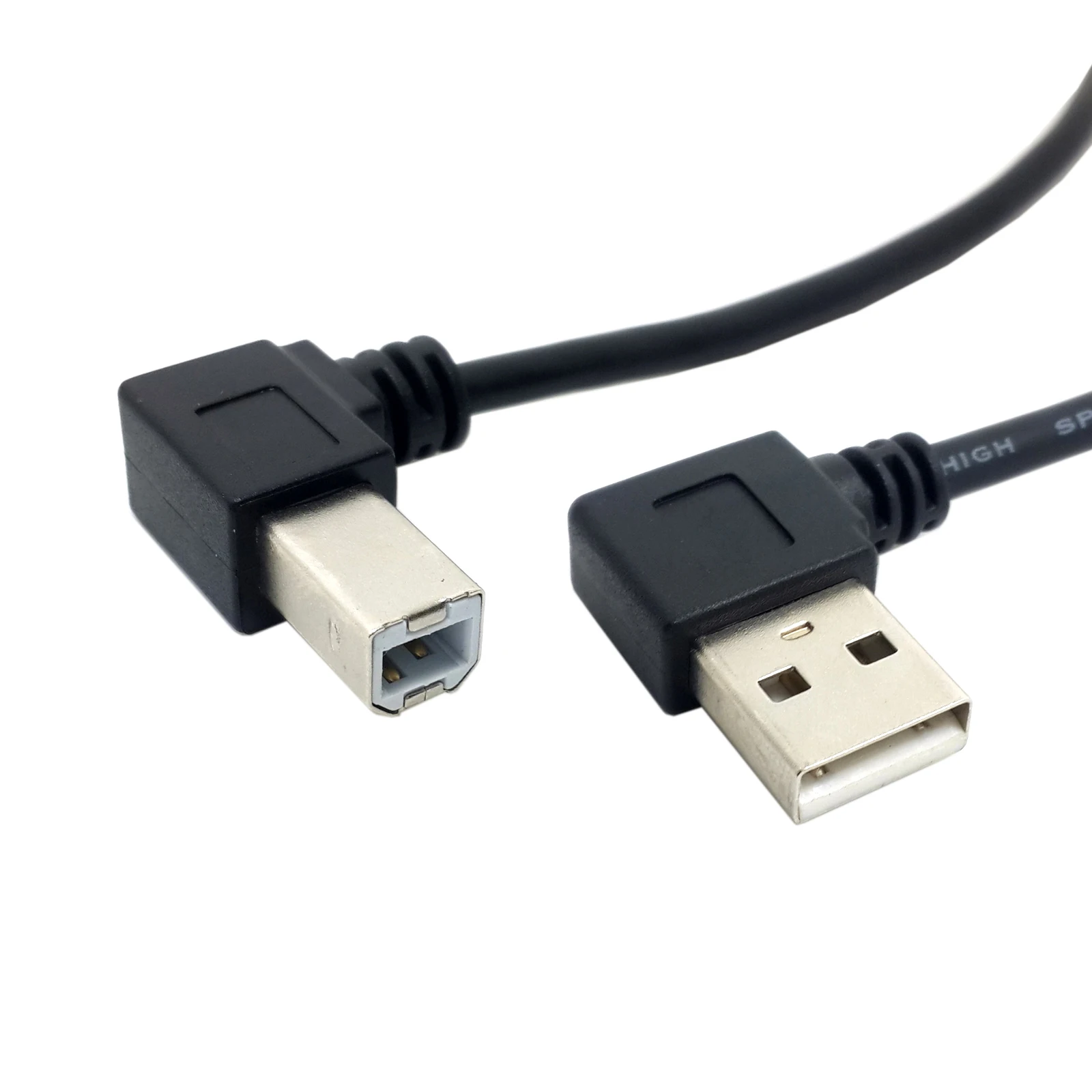 Cablecc-escáner de impresora macho A B, Cable de 90 grados, 50cm, 2,0 cm, USB 100, ángulo izquierdo y derecho