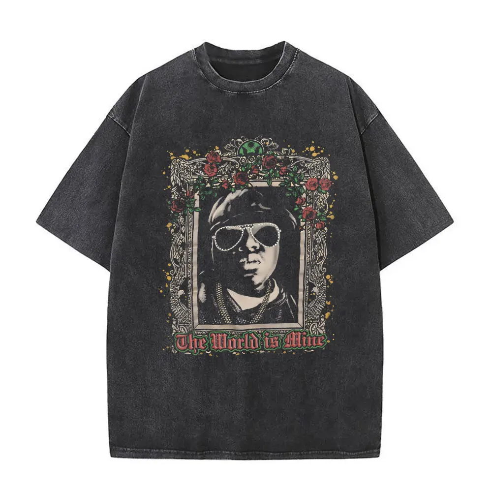 Y2k Tshirt Men New in Top & Tees Mens T-Shirt Rapper The Notorious Big L Lifestylez of The Poor and Dangerous Vintage Washed