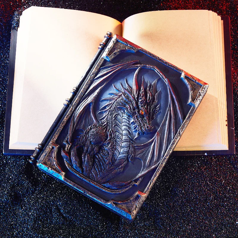 A5 Size Creative  Handmade 3D Relif Embossed Dragon Notebook Magic Diary  Loose Leaf Notebook Hand Account Book