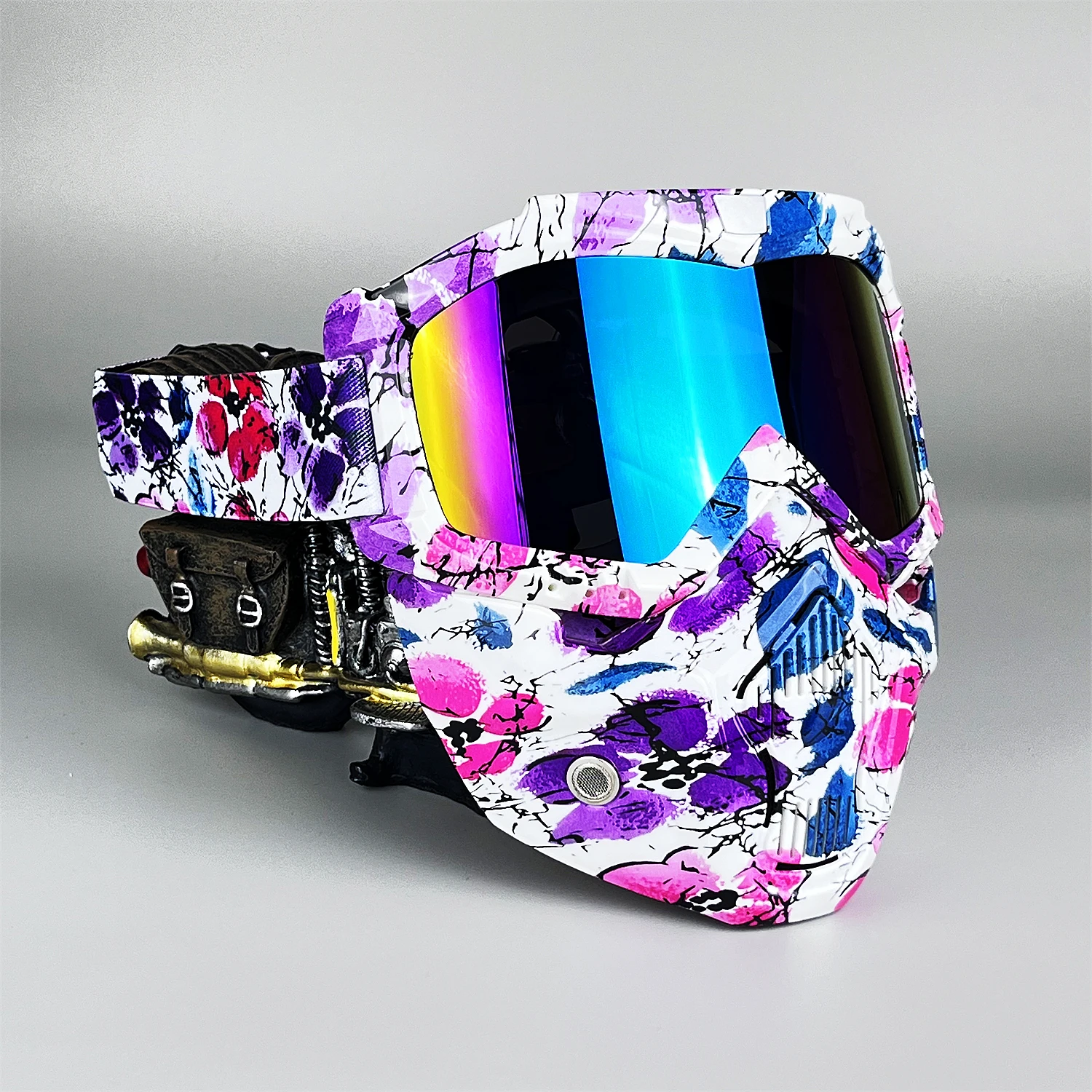 

One-Piece Detachable Motorcycle Face Mask, Wind Sand Proof, Large View Comfortable for Outdoor Riding