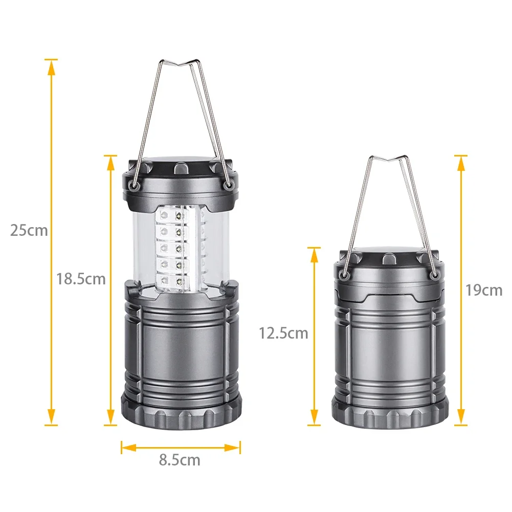 30LED Tent Lamp Waterproof Camping Light Power by 3*AA Battery Emergency Light Portable Lantern Working Lighting Flashlight