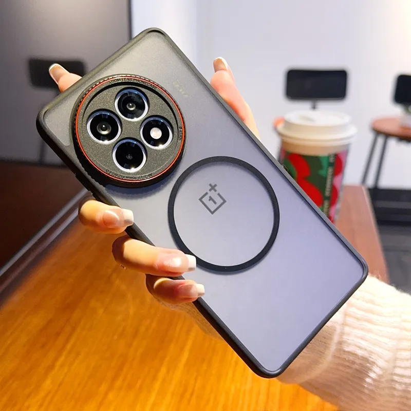 

Black Armor Magnetic Magsafe Case for Oneplus Ace5 Wireless Charging Cover Camera Lens Protection Fundas for Oneplus Ace5 Pro