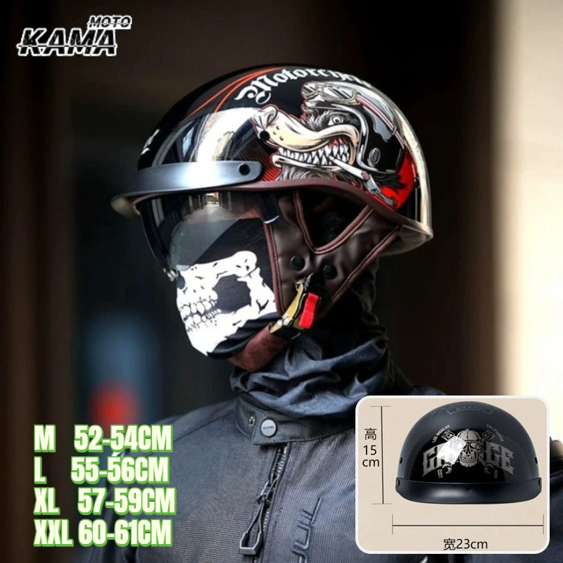 

Мотошлем-полушлем в немецком классическом стиле, противоударный шлем для скутера