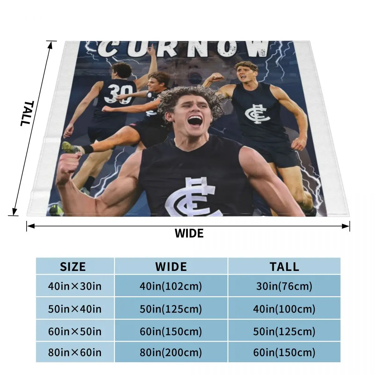 Charlie Curnow Carlton Football Club AFL Player An Ultra-Soft Micro Fleece Blanket