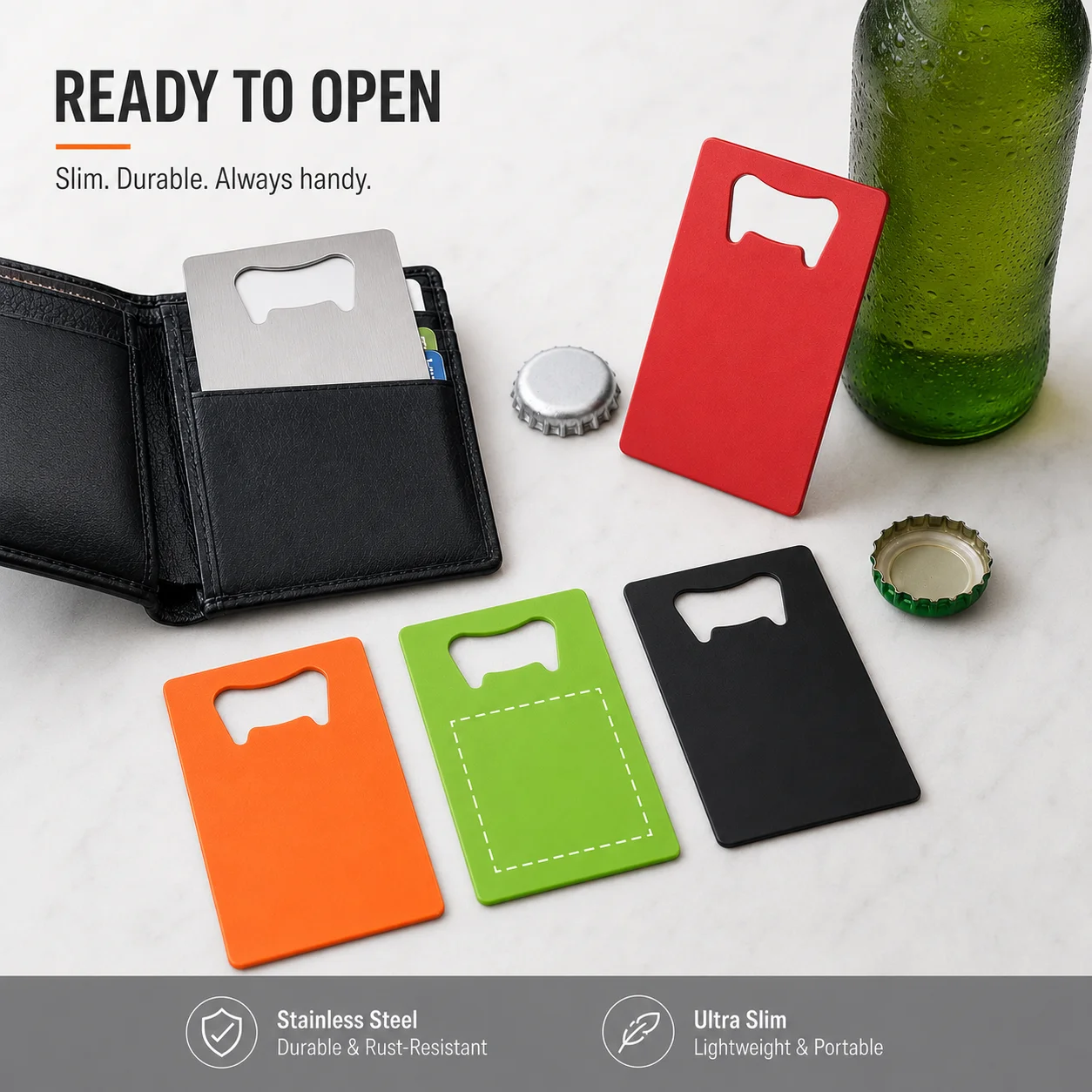 Credit Card Custom Text Beer Bottle Opener Personalized Name Opener Tool Laser Engraving Portable Customized Text Beer Opener view 6