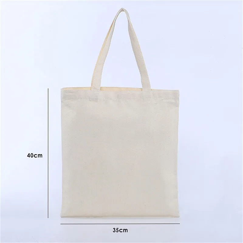 Canvas Bags Cotton Zipper Shopper Bag Folding Portable Shopping Bag Canvas Tote Bag Reusable Shopping Bags