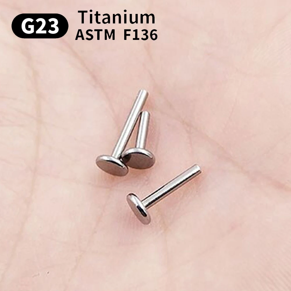 10Pcs ASTM F136 Titanium Piercing Ring Earrings 14G 16G Internally Threaded Base Lip Piercing Body Jewelry Base For Labret