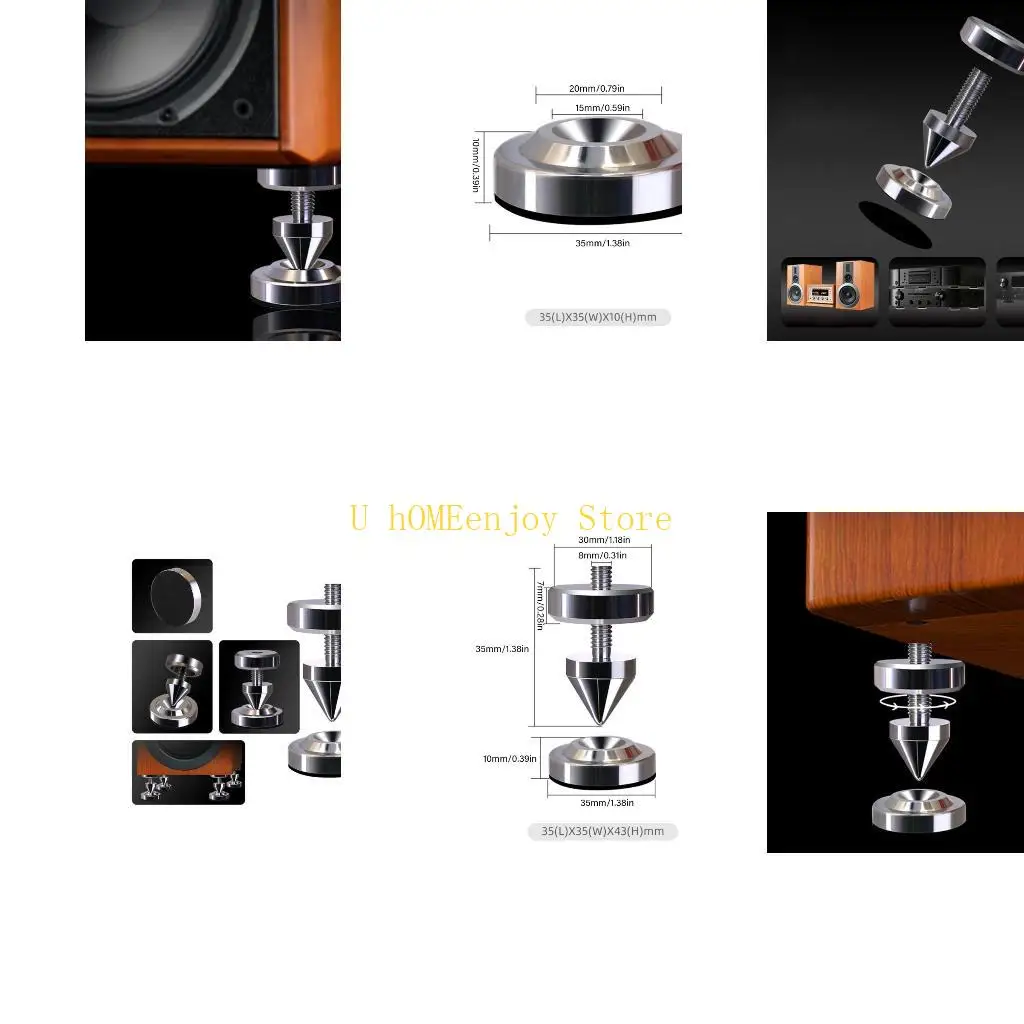 

B0KF 1 Set Precised Engineered Anti Vibration Pad For HiFi Speakers Heavy Duty Stainless Steel Isolation Foot