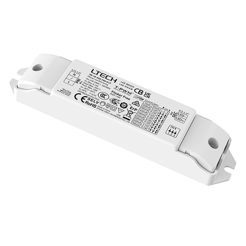 Pilote de triac LED à courant constant, LTECH 220-KampVac, Éclairage de gradation, Bord d'attaque avé, 9W, 10W, 100 mA-450 mA, 350 mA-700 mA, CC