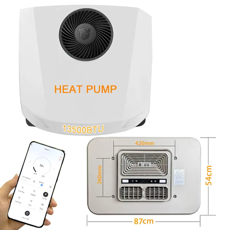 

CE Certified 12 Volt Truck Topper Air Conditioner Powerful Truck Upper AC Unit With Heat Pump For Europe Market