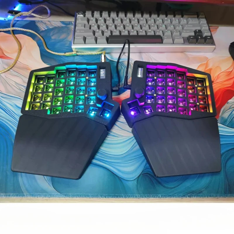 Sofle Split Keyboard Kit Custom Single Mode Wired Hot Swap RGB Support Vial FDM Printing Shell E-sports Gaming Office Keyboard