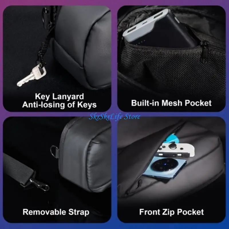 

E65E and Comfortable Slings Bag with Ample Storage Space Multipurpose Gaming Device Bag for ROG/Steam Console