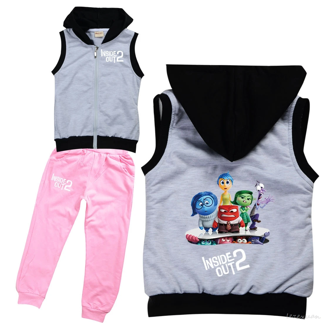 Inside Out 2 Children Sets Kids Hoodies Vest + Pants Two Piece Hooded Sweatshirts Suits Boys Girls Tracksuit Spring Gift