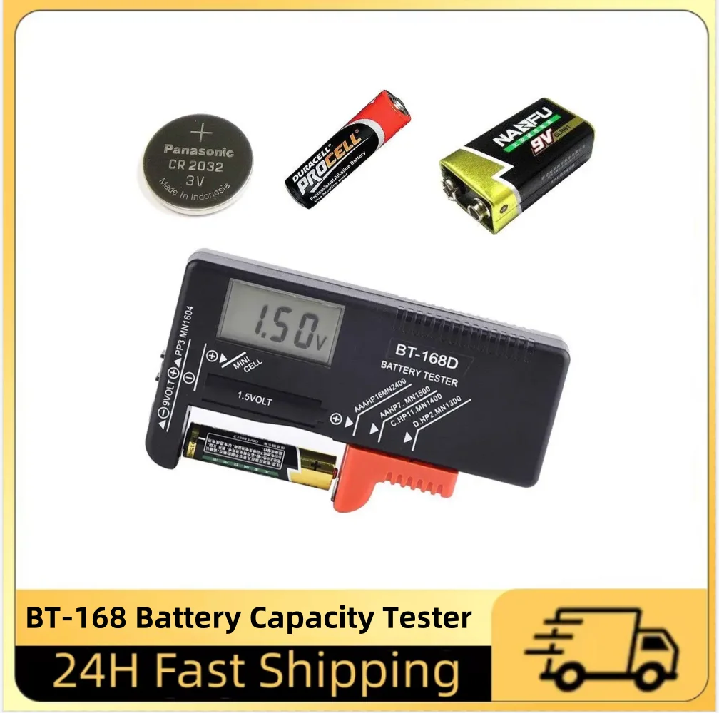 BT-168 AA/AAA/C/D/9V/1.5V batteries Universal Button Cell Battery Colour Coded Meter Indicate Volt Tester Checker BT168 Power