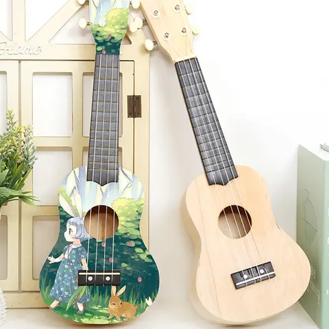 우쿨렐레 DIY 우쿨렐레 키트 1 세트 나만의 우쿨렐레 핸드 페인팅 하와이 우쿨렐레 키트 음악 악기 조립 키트 용품 만들기