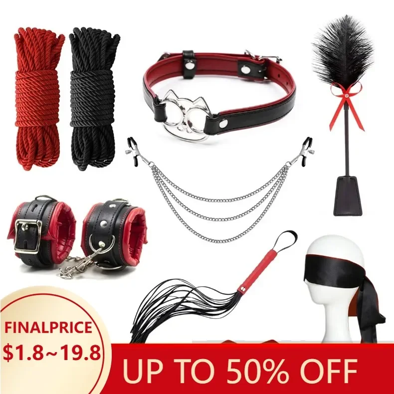 2026 BDSM مجموعة تجميع الجلود أصفاد الذيل الشرجي المثيرة Bondag بعقب المكونات Sexs لعب للكبار الجنس اكسسوارات الجنس