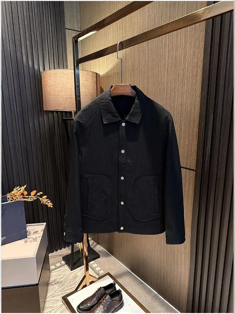 

Casual Versatile Men's Pure Color Jaet Stand Collar Outerwear Faionable Urban Sle Stand Fit Polyester Nylon Cosit...