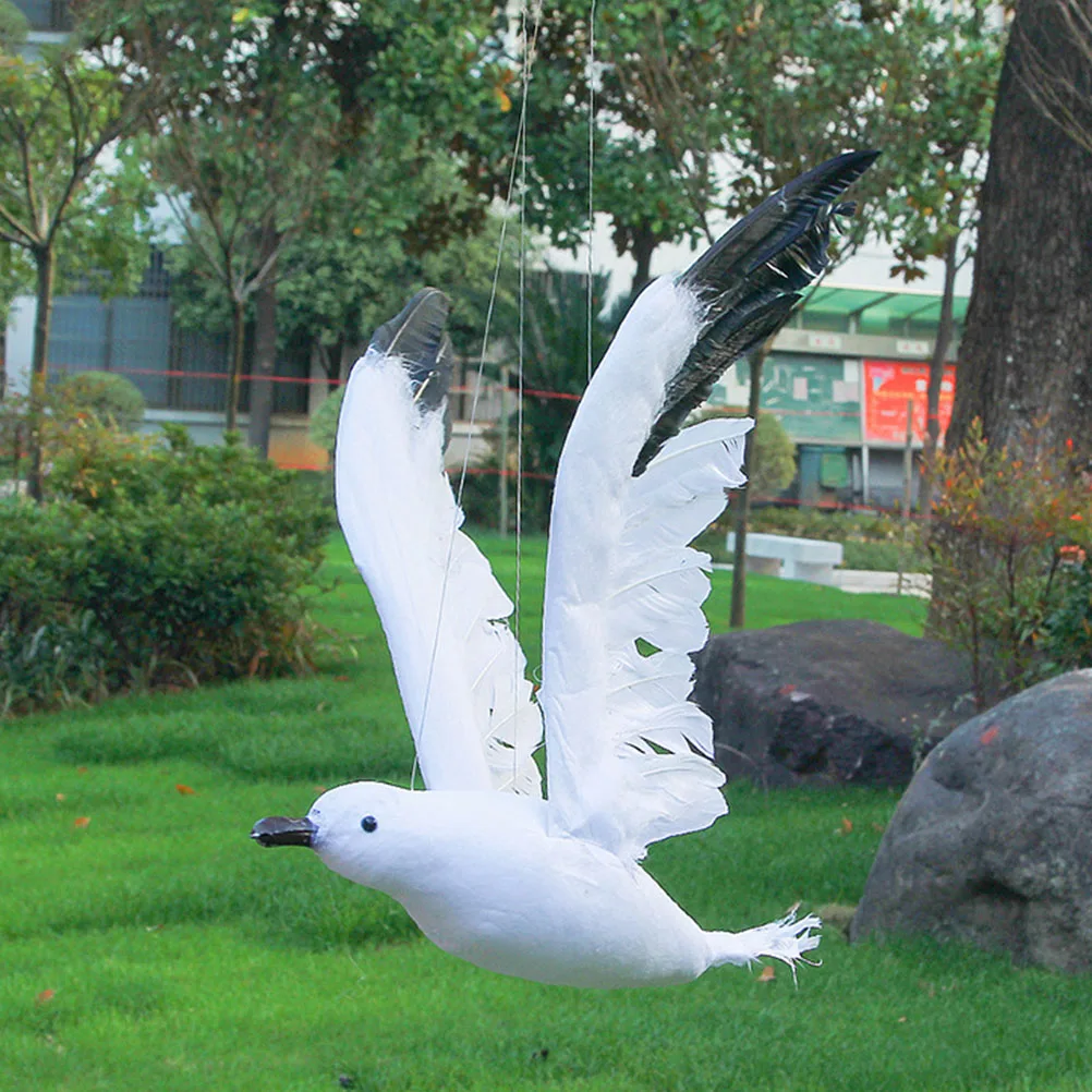

2 Pcs nament Simulation Seagull Decoration Figurines Artificial Foam Realistic Home Office Garden Lively Style Gifts