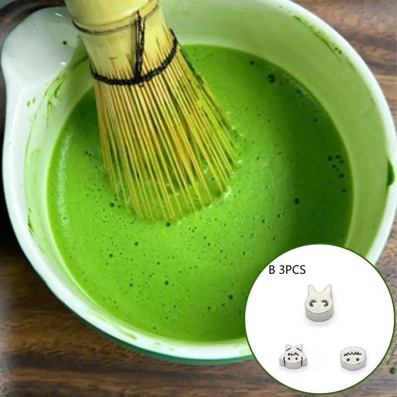 2/3Pcs Cartoon Shape Matcha Sifter 316 Food Grade Stainless Steel Silver Matcha Powder Press Matcha Brewing Tool