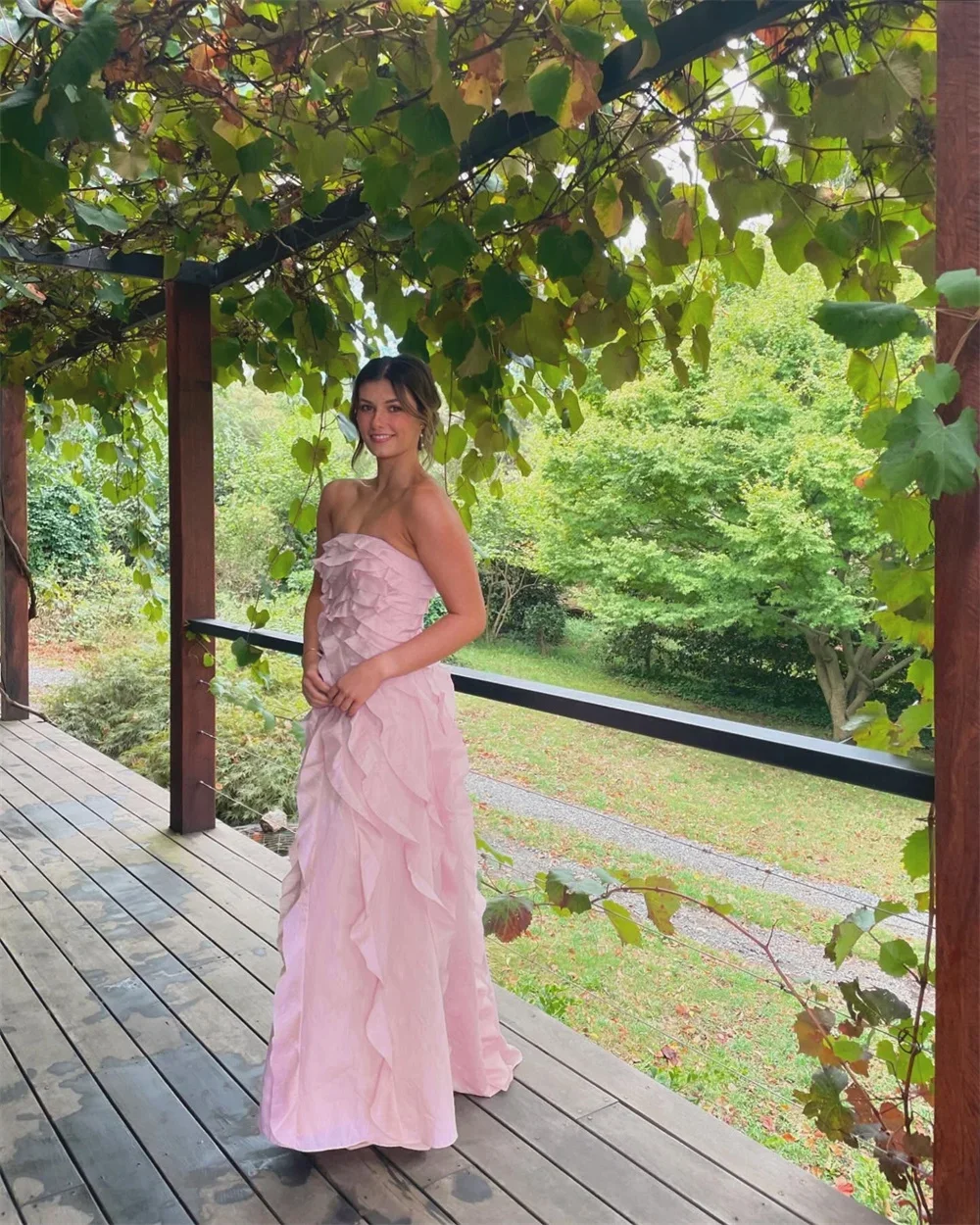 

Dubai Saudi Women's Elegant Evening Dresses Pink Party Dresses Strapless Prom Gowns Customized платье блестящее