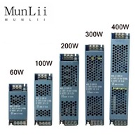 60W 100W 200W 300W 400W 5A 12A Lighting Transformer DC 12V/24V Ultra Thin Power Supply Adapter For LED Strip Switch Driver Lamp