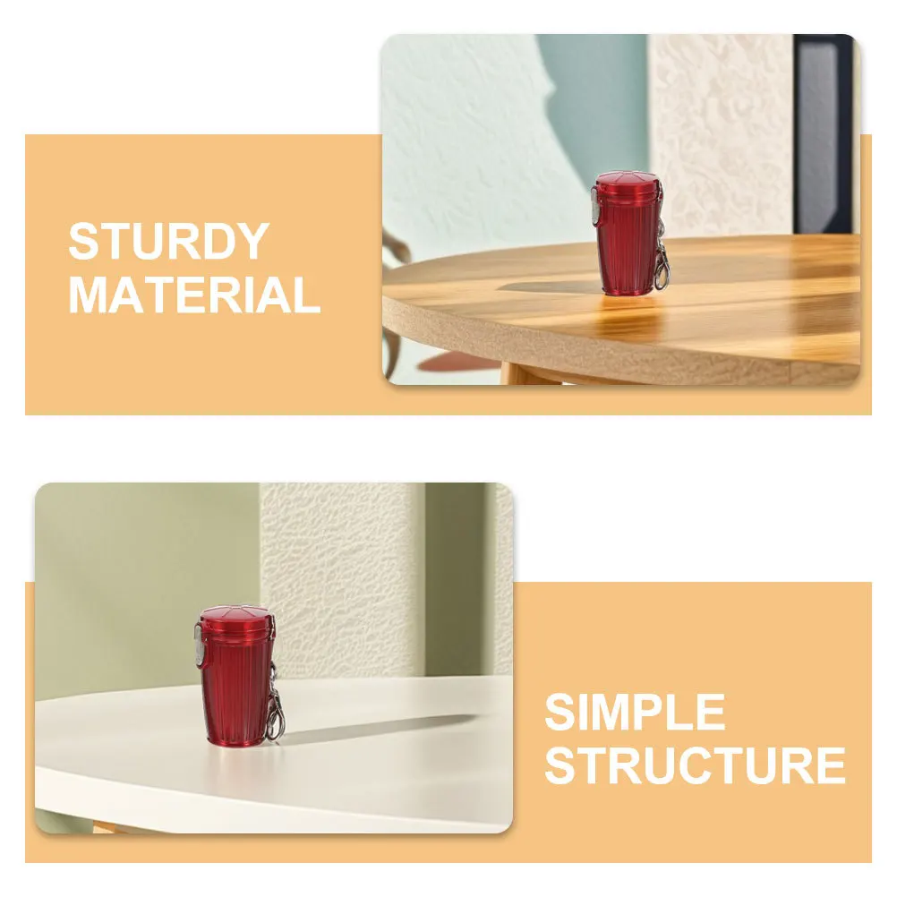 2 قطعة منفضة سجائر محمولة جيب صغير مع سلسلة المفاتيح غطاء محكم الغلق للتخييم في الهواء الطلق السفر سيارة استخدام حاوية تخزين الرماد قابلة لإعادة الاستخدام