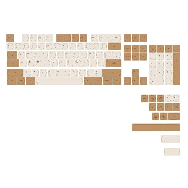 119Key Tiramisu Keycap Set PBT DyeSublimation MAProfile Keyboards KeyCaps for Mechanical Keyboards