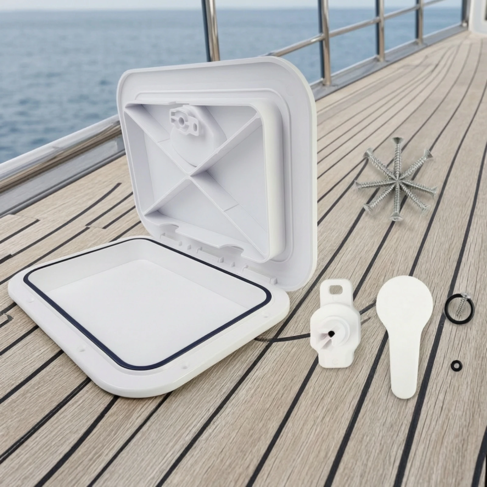 Marine Deck Hatch with Handle Weather-Tight Deck Hatch Cover with Screws Non-Slip Ultraviolet Resistant for Boat Owners, Boats - view 4