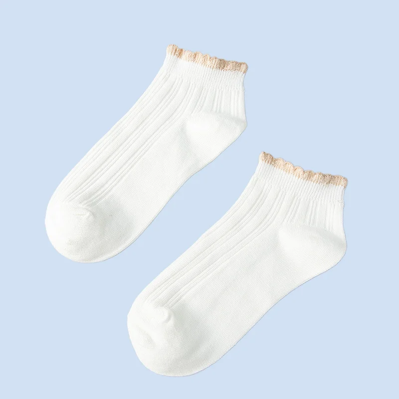 Chaussettes Bateau Minces Courtes en Dentelle pour Femme, Mignonnes, Peu Profondes, Printemps et Automne, 3/6 Paires