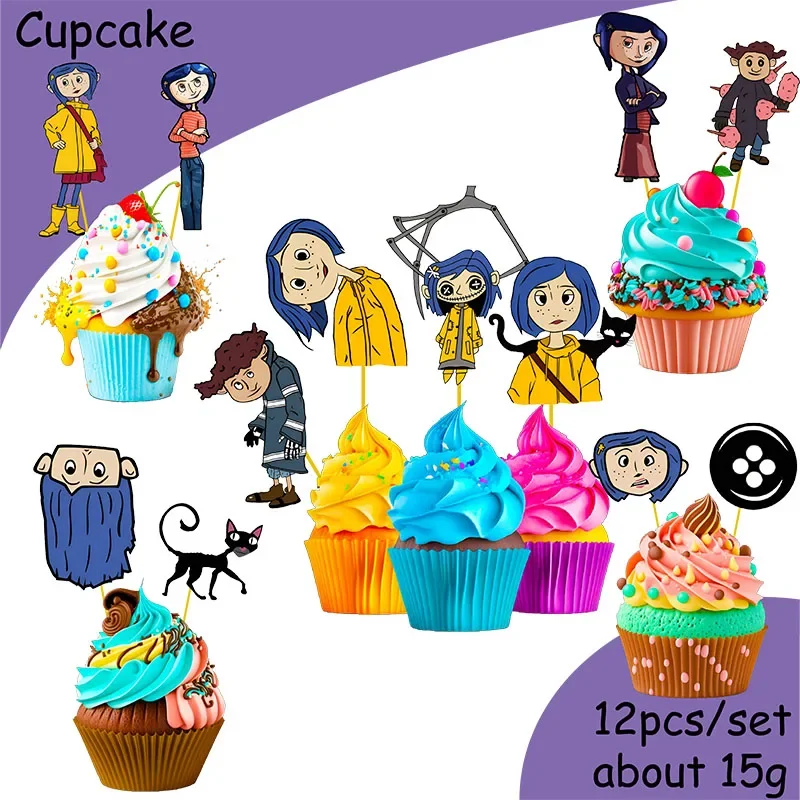Cartoon Coraline theme party supplies tableware cup plate topper kid baby girls birthday party decoration baby shower