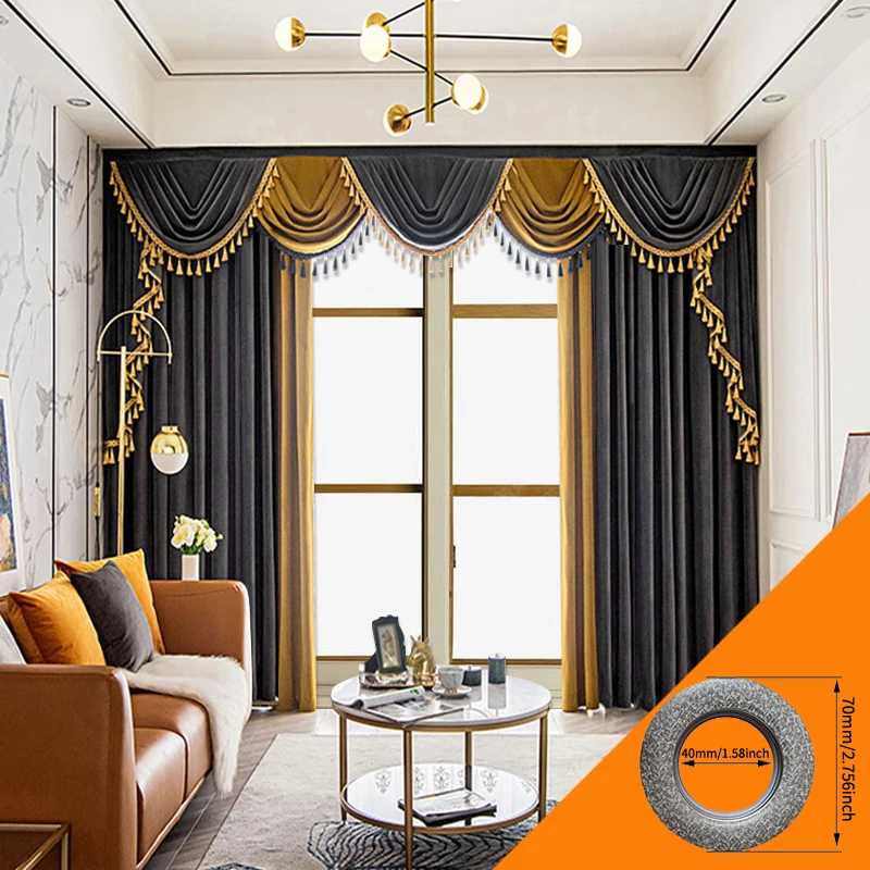 

Luxurious retro color matching high-end curtains for living room, bedroom and balcony curtains finished product 2pcs