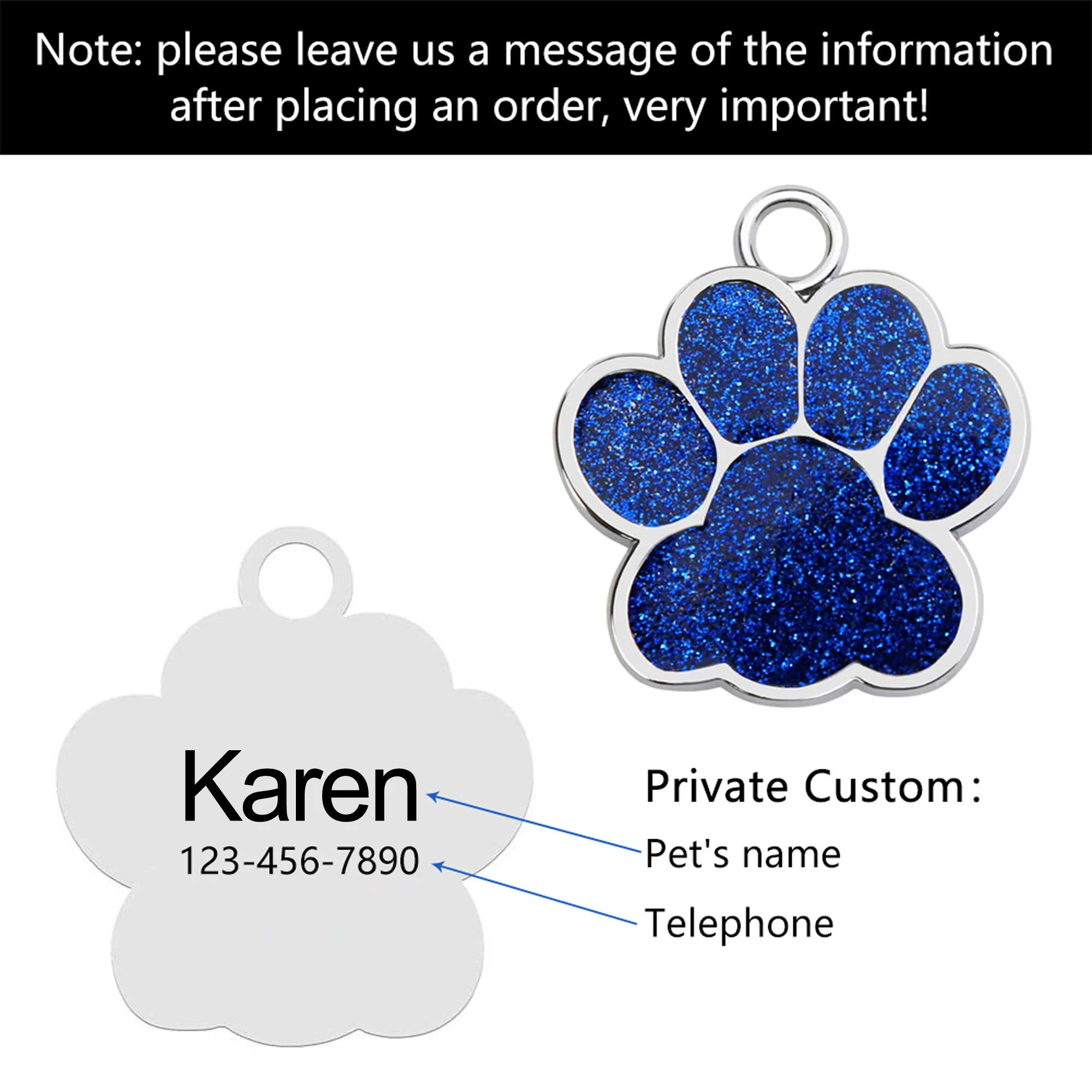 Personalized Engraving Pet Cat Name Tags Customized Dog ID Tag Collar Accessories Nameplate Anti-lost Pendant Metal Keyring 1 Pc