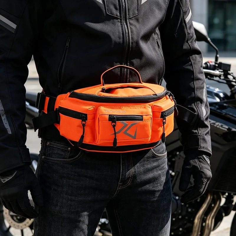 Classic Waterproof Motorcycle Waist Bag Multifunctional Moto Crossbody Fanny Pack Men Women Lightweight Storage Hip Bag  Riding