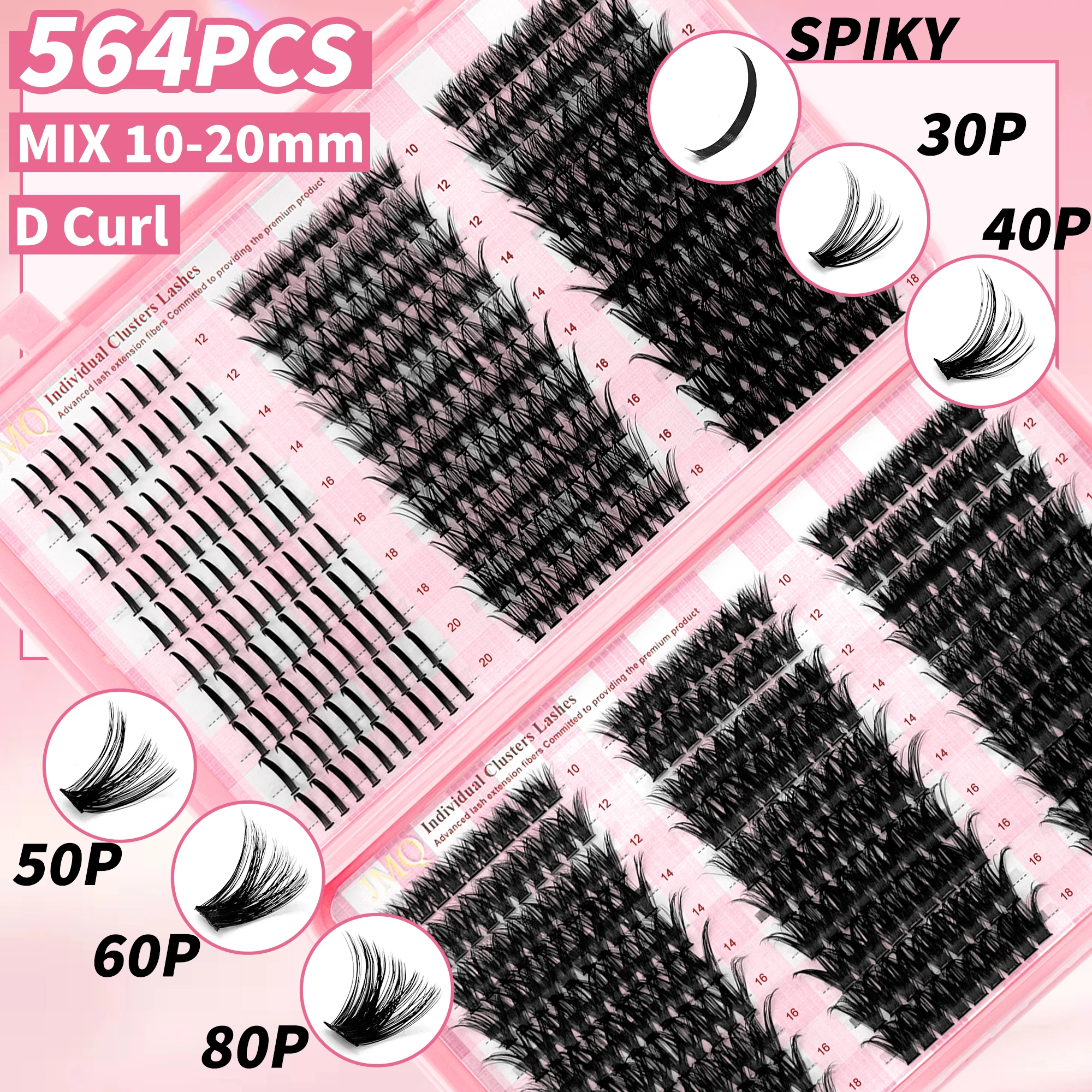 LAKANAKU, venta al por mayor, Kit de extensión de pestañas esponjosas DIY, pestañas en racimo naturales con rizo D y grupos de pestañas, pestañas en racimo Diy