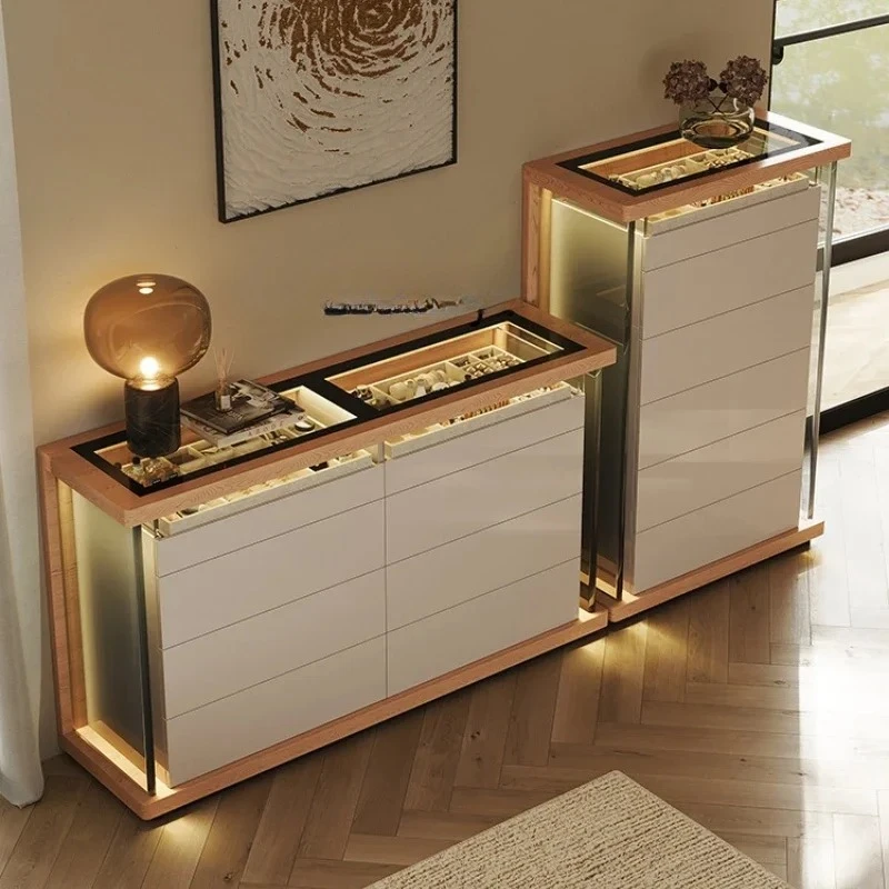 A  Italian light luxury floor-to-ceiling chest cloakroom storage jewelry cabinet bedroom jewelry bedside cabinet