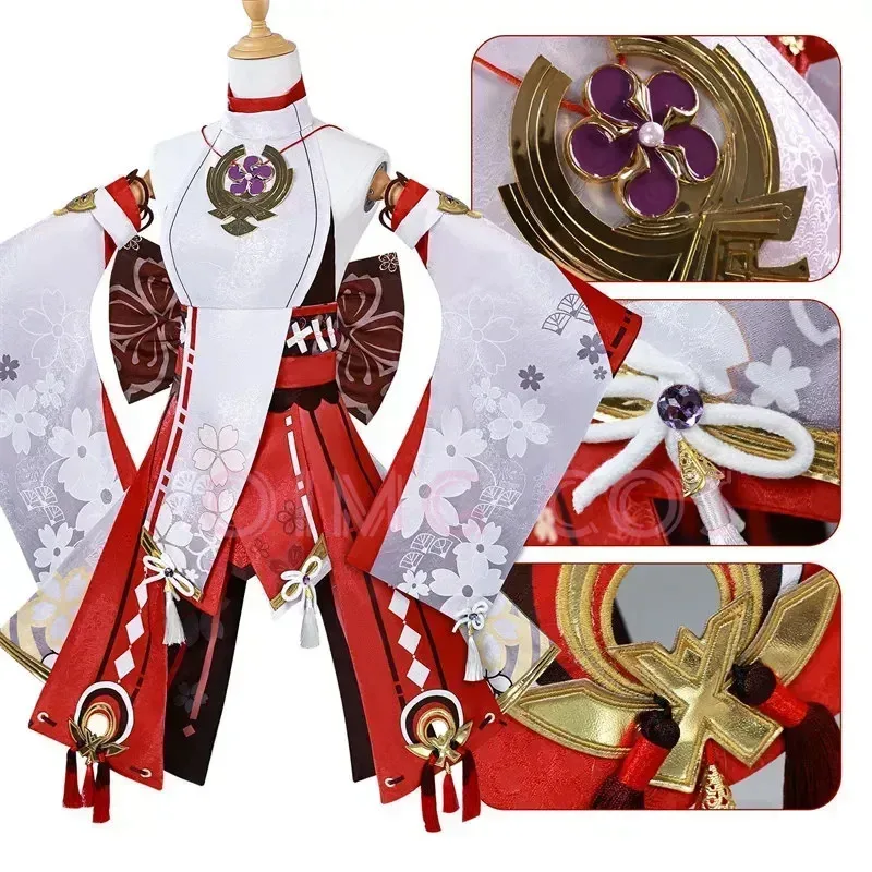 

DY2025High Quality Yae Miko Cosplay Costume Uniform Jacquard Fabric Wig Chinese Style Halloween Costumes for Women Game Anime