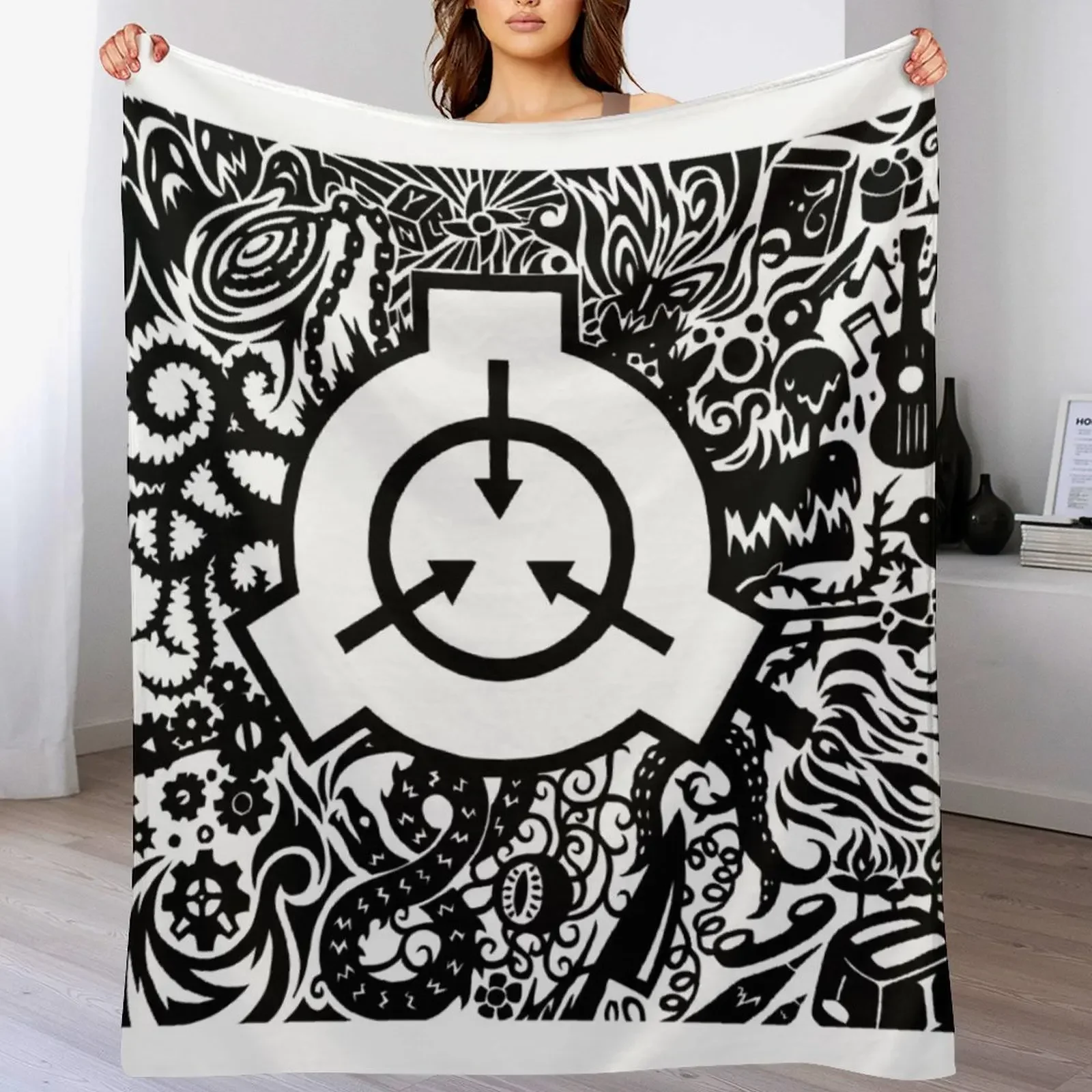 

SCP - Foundation Logo Throw Blanket Tourist Plaid heavy to sleep Travel Blankets