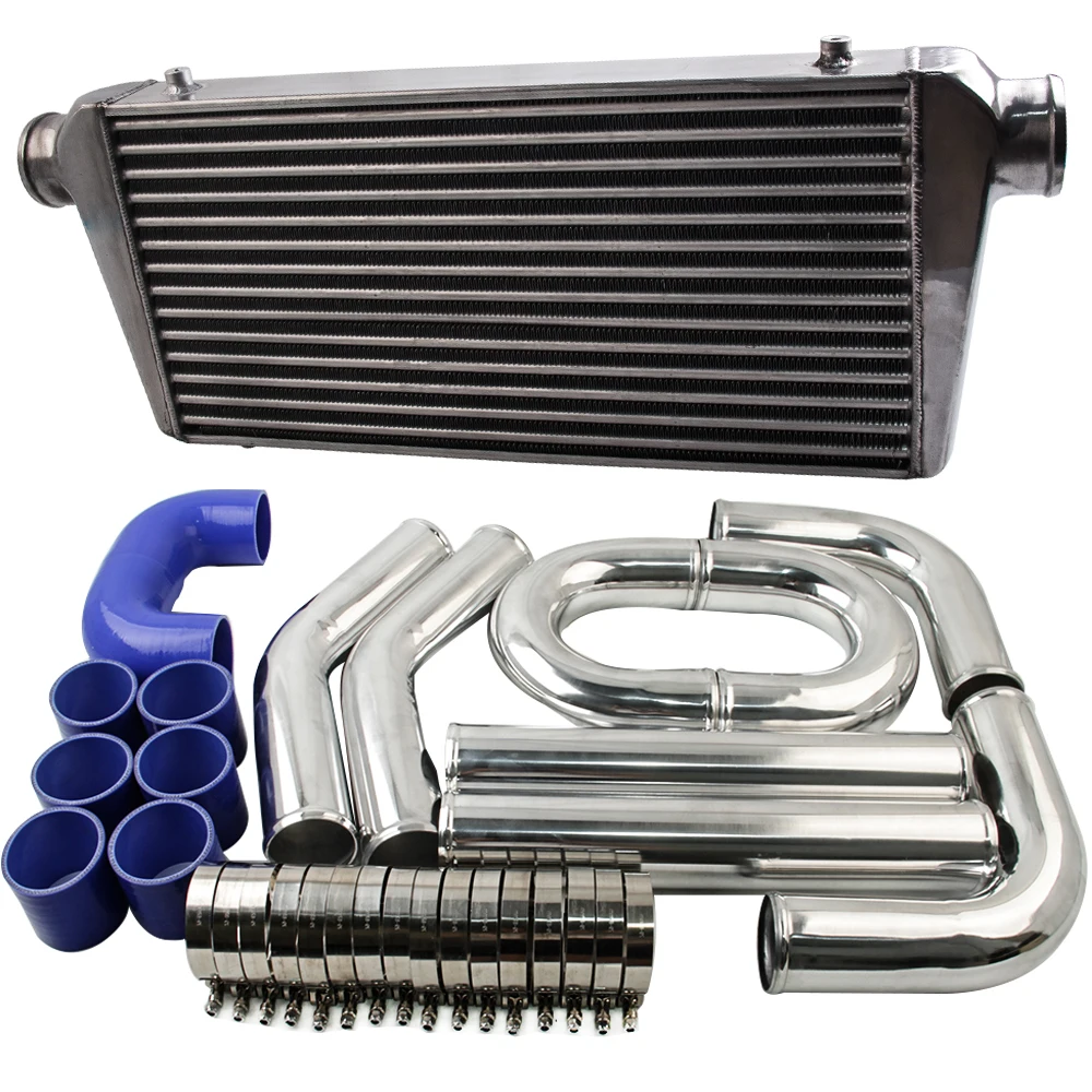 Intercooler 600x300x76mm Tube & Fin 600 X 300 X 76 MM 3inch Inlet / outlet  + 76mm Turbo Piping Pipe Kit