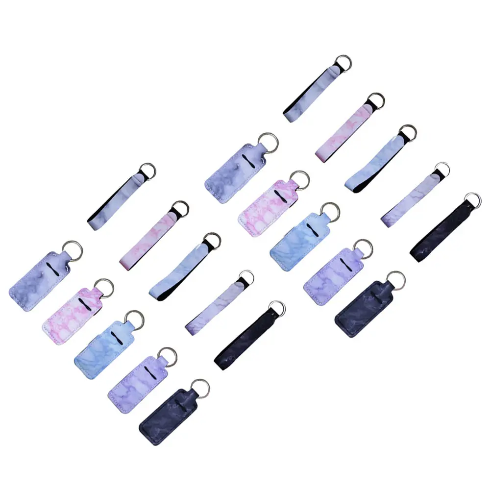 

20 Pcs Marble Lipstick Cover Keychain Durable Practical Long Lasting Use Decorative Accessories For Car Bag Purse