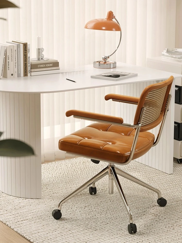 كرسي كمبيوتر مكتبي من العصور الوسطى، كرسي دوار مريح للرفع، مسند ظهر منزلي، كرسي دراسة لغرفة النوم #4