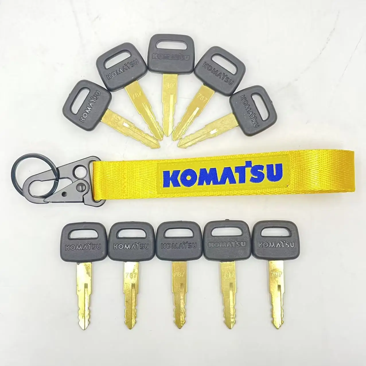 10/5/2PCS 787 Key with keychain for Komatsu PC56/60/70/110/200/220/300/450 Ignition Keys Excavator Parts