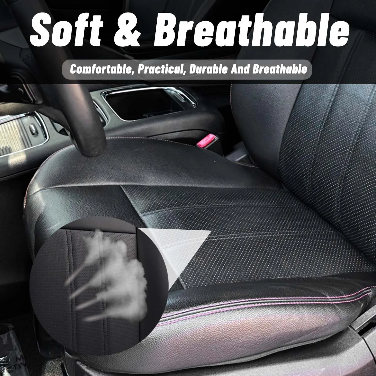 Driver Side Bottom Leather Replacement Seat Cover Anti-Slip Black Leather For Dodge Grand Caravan 2008-2020 Car Accessories
