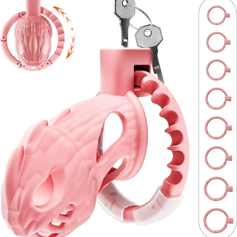 Male Chastity Cage Breathable Lightweight Adjustable Resin Chastity Device with Invisible Lock Comfortable Training Cage for Men