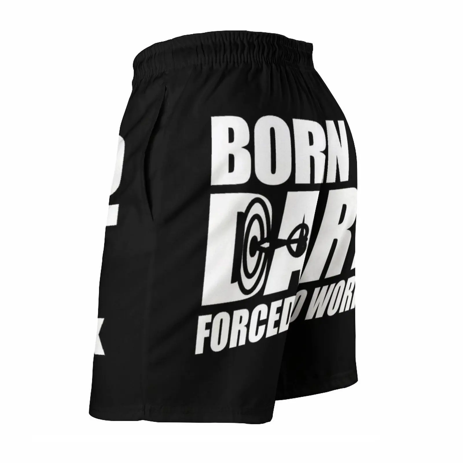 Born To Dart Forced To Work Darts Player Gift Idea Men'S Beach Shorts Swim Trunks With Pockets Mesh Lining Surfing Born To