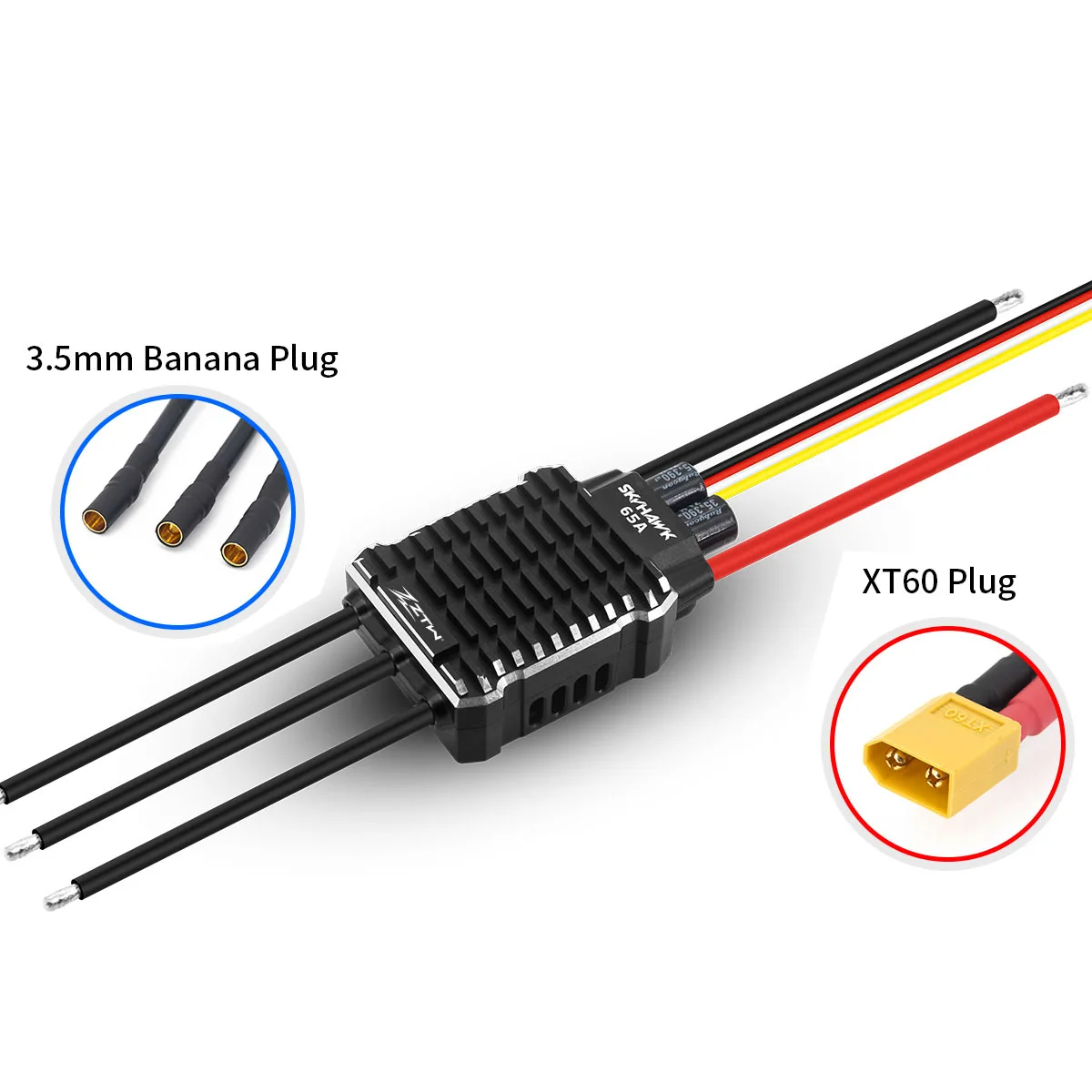ZTW Skyhawk 65A ESC 3-6S 6 V/7.4 V/8.4 V SBEC 10A Borstelloze Snelheidsregeling Voor RC Vliegtuig Vaste vleugel 380-450 Klasse Helikopter